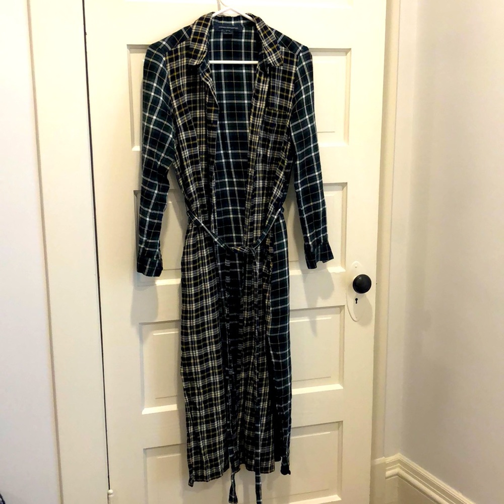 French Connection Plaid Flannel Button Shirt Dress - image 1